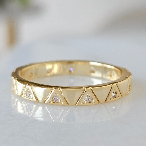 Gold Tone Eternity Stackable ring band, Charmed Aroma - Picture 1 of 4